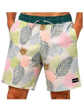 Hurley Swim Trunks Tropical Palm Pineapple Print XL 18/20